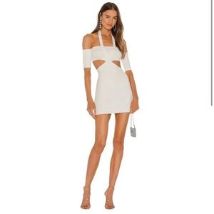 Michael Costello x Revolve white cut out dress